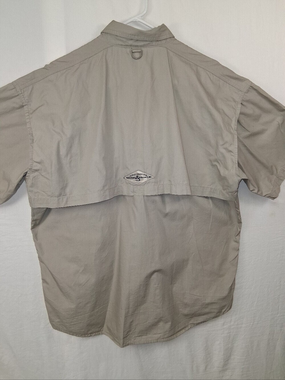 Hook & Tackle Men's Short-Sleeve Utility Button-Down Shirt in Taupe by - Picture 10 of 16